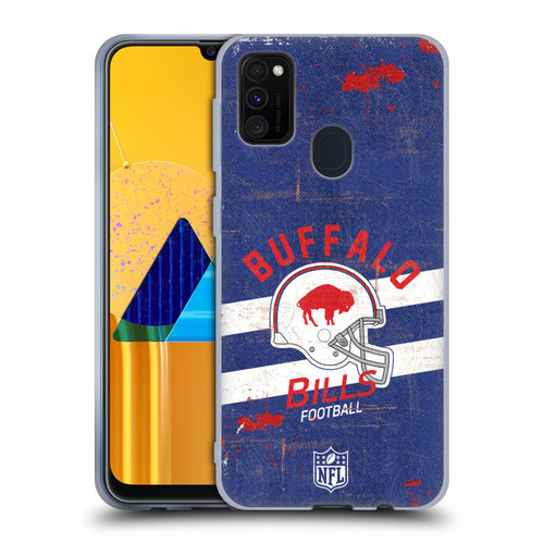 NFL Buffalo Bills Logo Art Helmet Distressed Soft Gel Case for Samsung Galaxy M30s (2019)/M21 (2020)