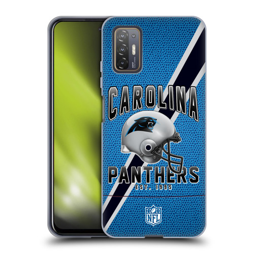 NFL Carolina Panthers Logo Art Football Stripes Soft Gel Case for HTC Desire 21 Pro 5G