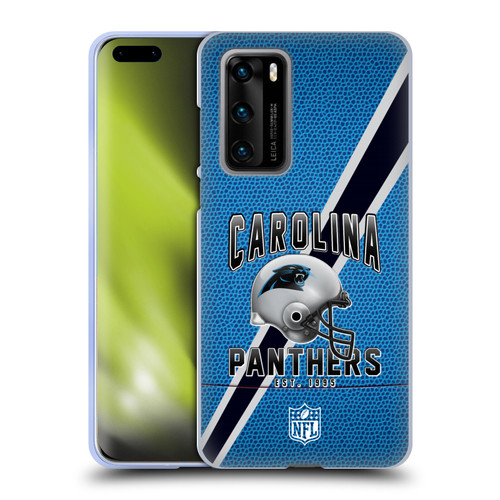NFL Carolina Panthers Logo Art Football Stripes Soft Gel Case for Huawei P40 5G