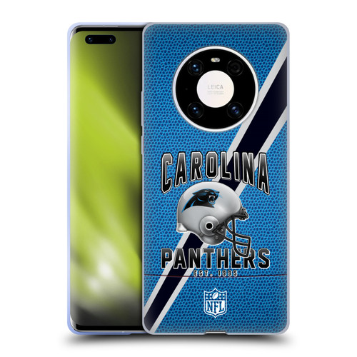 NFL Carolina Panthers Logo Art Football Stripes Soft Gel Case for Huawei Mate 40 Pro 5G
