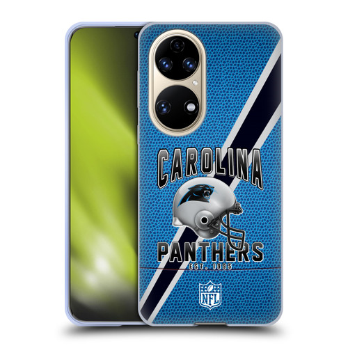 NFL Carolina Panthers Logo Art Football Stripes Soft Gel Case for Huawei P50
