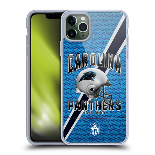 NFL Carolina Panthers Logo Art Football Stripes Soft Gel Case for Apple iPhone 11 Pro Max