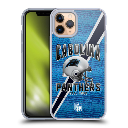 NFL Carolina Panthers Logo Art Football Stripes Soft Gel Case for Apple iPhone 11 Pro