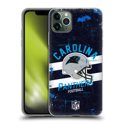 NFL Carolina Panthers Logo Art Helmet Distressed Soft Gel Case for Apple iPhone 11 Pro Max
