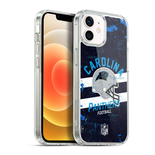 NFL Carolina Panthers Logo Art Helmet Distressed Soft Gel Case for Apple iPhone 12 / iPhone 12 Pro & MagSafe