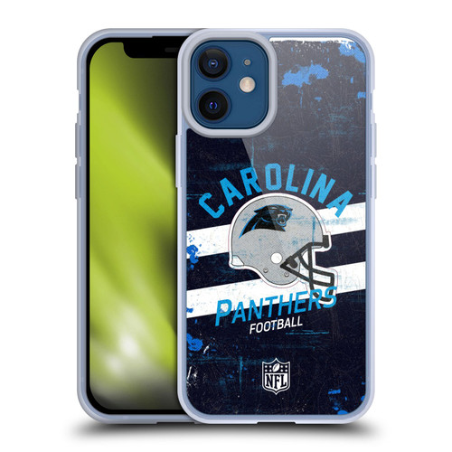 NFL Carolina Panthers Logo Art Helmet Distressed Soft Gel Case for Apple iPhone 12 Mini