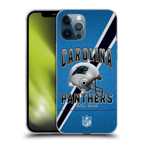 NFL Carolina Panthers Logo Art Football Stripes Soft Gel Case for Apple iPhone 12 Pro Max
