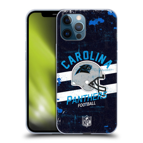 NFL Carolina Panthers Logo Art Helmet Distressed Soft Gel Case for Apple iPhone 12 Pro Max