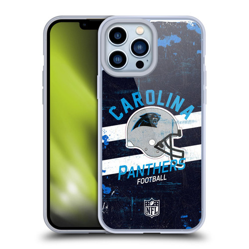 NFL Carolina Panthers Logo Art Helmet Distressed Soft Gel Case for Apple iPhone 13 Pro Max
