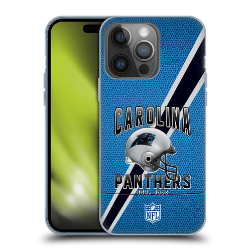 NFL Carolina Panthers Logo Art Football Stripes Soft Gel Case for Apple iPhone 14 Pro