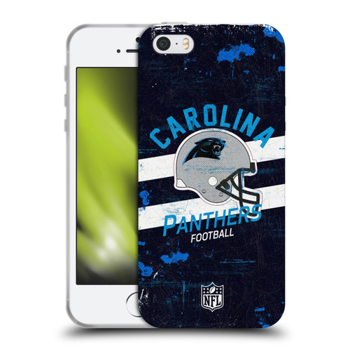 NFL Carolina Panthers Logo Art Helmet Distressed Soft Gel Case for Apple iPhone 5 / 5s / iPhone SE 2016