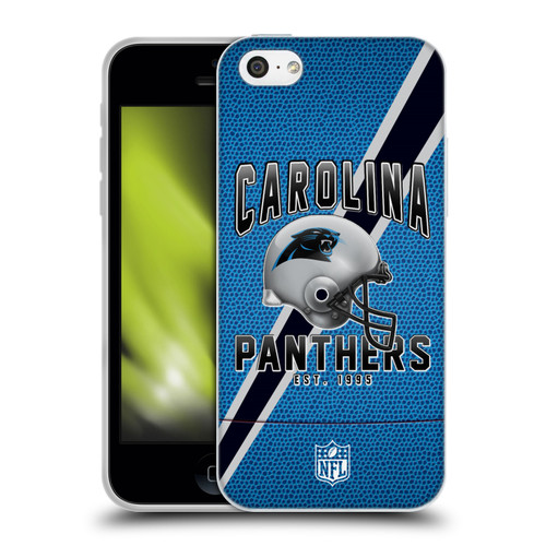 NFL Carolina Panthers Logo Art Football Stripes Soft Gel Case for Apple iPhone 5c