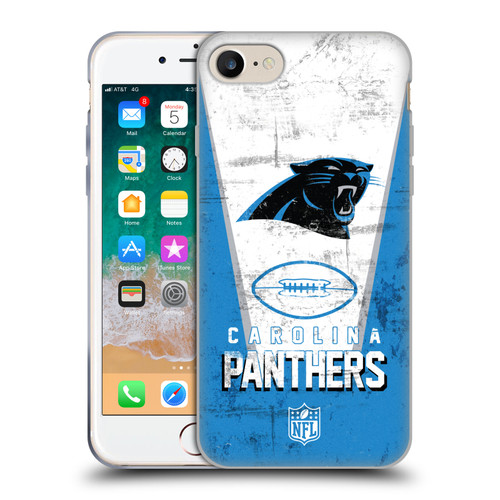 NFL Carolina Panthers Logo Art Banner Soft Gel Case for Apple iPhone 7 / 8 / SE 2020 & 2022