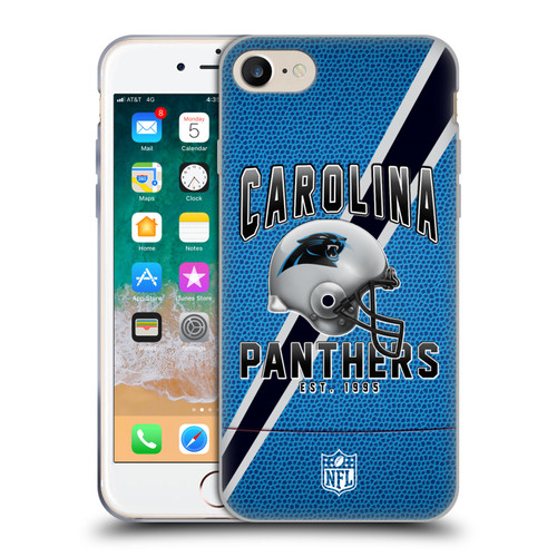 NFL Carolina Panthers Logo Art Football Stripes Soft Gel Case for Apple iPhone 7 / 8 / SE 2020 & 2022