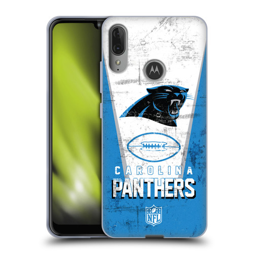 NFL Carolina Panthers Logo Art Banner Soft Gel Case for Motorola Moto E6 Plus