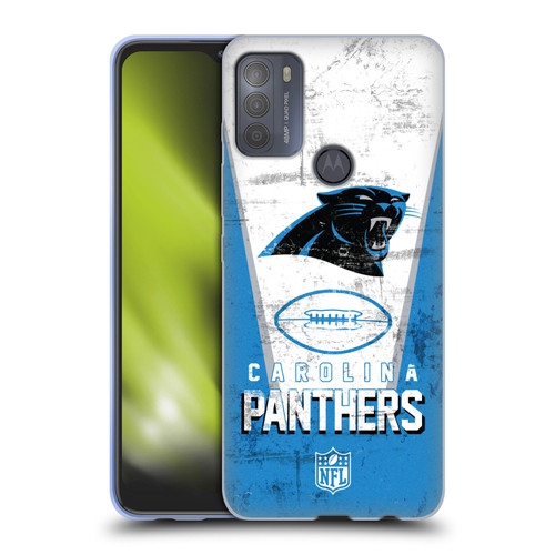 NFL Carolina Panthers Logo Art Banner Soft Gel Case for Motorola Moto G50