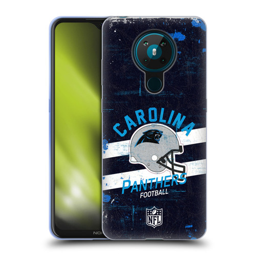 NFL Carolina Panthers Logo Art Helmet Distressed Soft Gel Case for Nokia 5.3