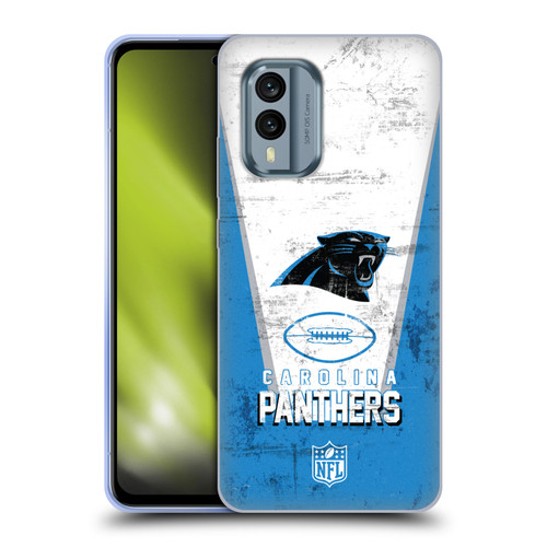 NFL Carolina Panthers Logo Art Banner Soft Gel Case for Nokia X30