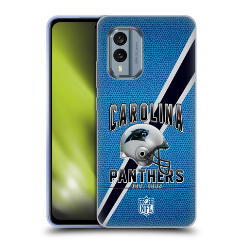 NFL Carolina Panthers Logo Art Football Stripes Soft Gel Case for Nokia X30