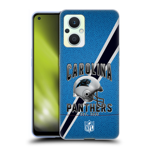 NFL Carolina Panthers Logo Art Football Stripes Soft Gel Case for OPPO Reno8 Lite