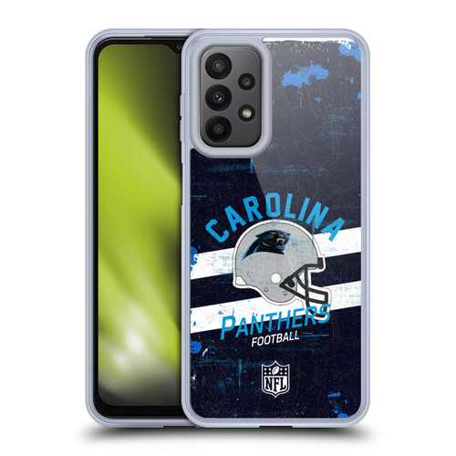 NFL Carolina Panthers Logo Art Helmet Distressed Soft Gel Case for Samsung Galaxy A23 / 5G (2022)