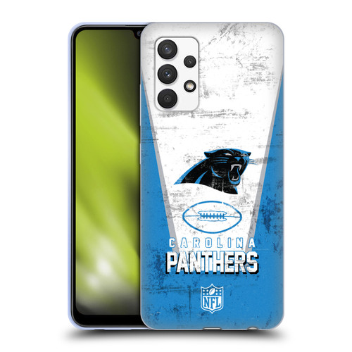 NFL Carolina Panthers Logo Art Banner Soft Gel Case for Samsung Galaxy A32 (2021)