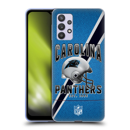 NFL Carolina Panthers Logo Art Football Stripes Soft Gel Case for Samsung Galaxy A32 5G / M32 5G (2021)