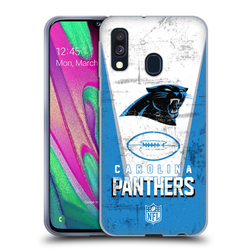 NFL Carolina Panthers Logo Art Banner Soft Gel Case for Samsung Galaxy A40 (2019)