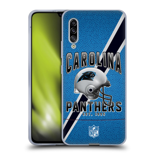 NFL Carolina Panthers Logo Art Football Stripes Soft Gel Case for Samsung Galaxy A90 5G (2019)
