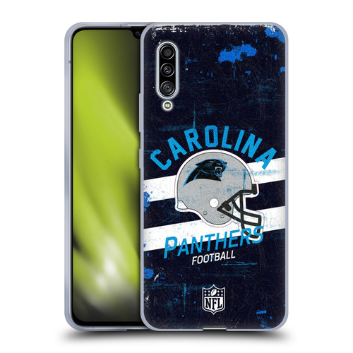 NFL Carolina Panthers Logo Art Helmet Distressed Soft Gel Case for Samsung Galaxy A90 5G (2019)