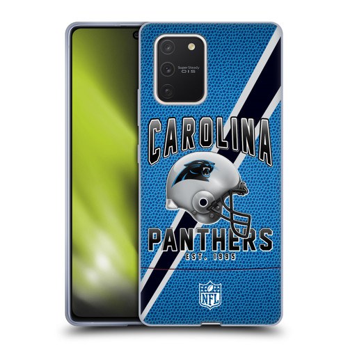 NFL Carolina Panthers Logo Art Football Stripes Soft Gel Case for Samsung Galaxy S10 Lite