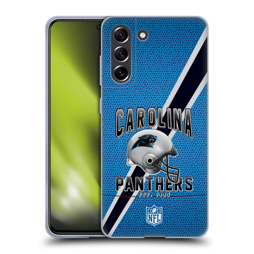 NFL Carolina Panthers Logo Art Football Stripes Soft Gel Case for Samsung Galaxy S21 FE 5G