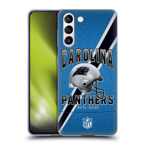 NFL Carolina Panthers Logo Art Football Stripes Soft Gel Case for Samsung Galaxy S21 5G