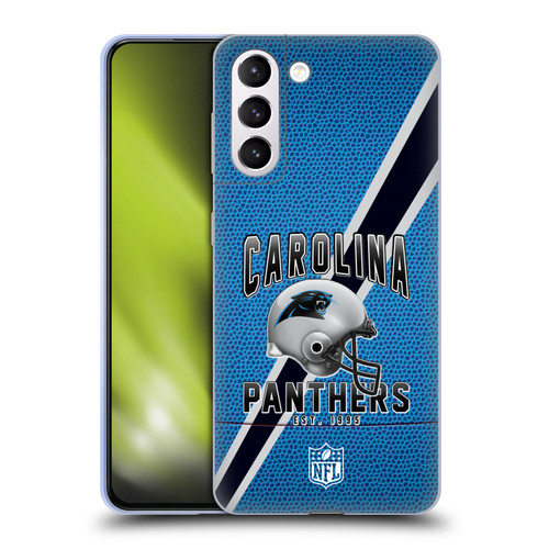 NFL Carolina Panthers Logo Art Football Stripes Soft Gel Case for Samsung Galaxy S21+ 5G