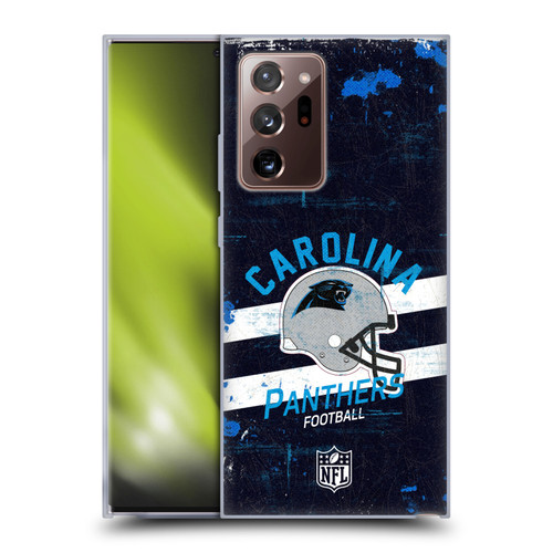 NFL Carolina Panthers Logo Art Helmet Distressed Soft Gel Case for Samsung Galaxy Note20 Ultra / 5G