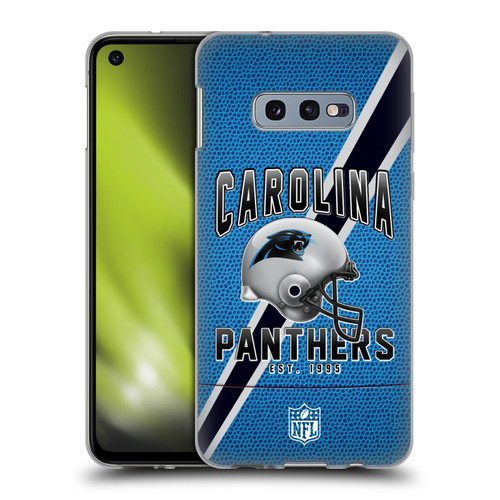 NFL Carolina Panthers Logo Art Football Stripes Soft Gel Case for Samsung Galaxy S10e