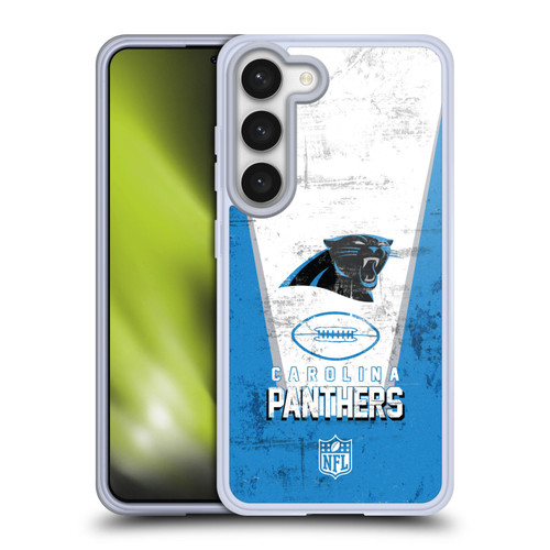NFL Carolina Panthers Logo Art Banner Soft Gel Case for Samsung Galaxy S23 5G