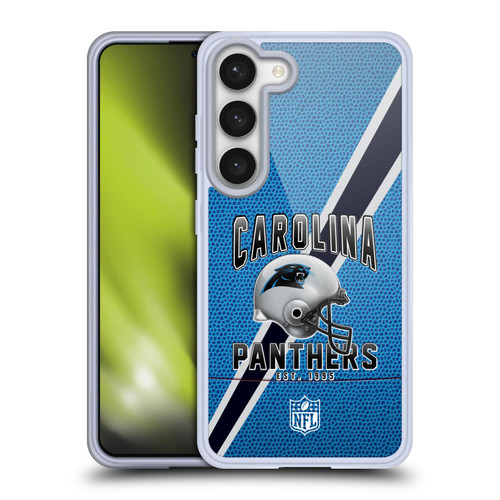 NFL Carolina Panthers Logo Art Football Stripes Soft Gel Case for Samsung Galaxy S23 5G