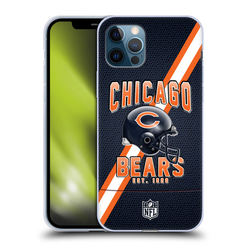 NFL Chicago Bears Logo Art Football Stripes Soft Gel Case for Apple iPhone 12 / iPhone 12 Pro