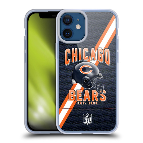 NFL Chicago Bears Logo Art Football Stripes Soft Gel Case for Apple iPhone 12 Mini