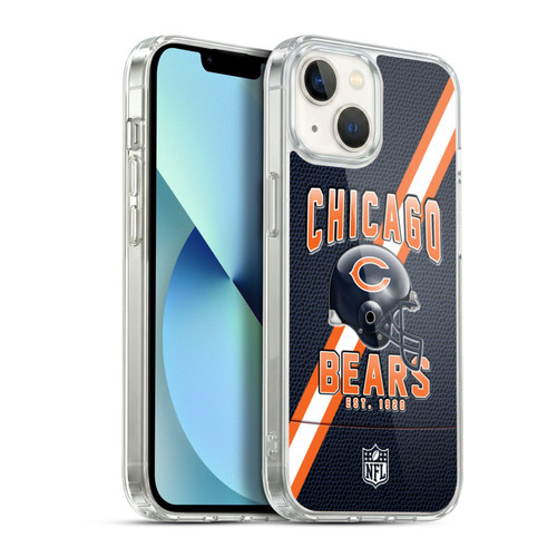 NFL Chicago Bears Logo Art Football Stripes Soft Gel Case for Apple iPhone 13