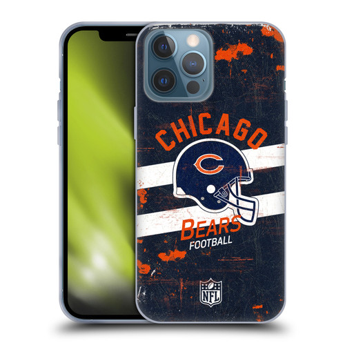 NFL Chicago Bears Logo Art Helmet Distressed Soft Gel Case for Apple iPhone 13 Pro Max