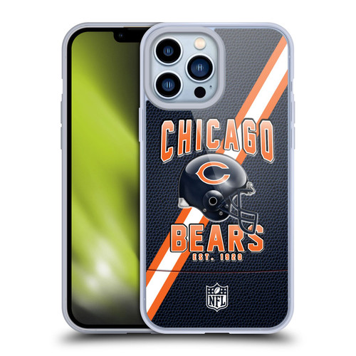 NFL Chicago Bears Logo Art Football Stripes Soft Gel Case for Apple iPhone 13 Pro Max