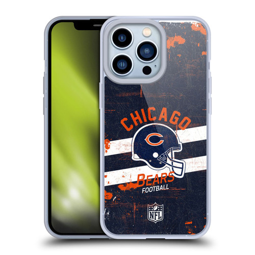 NFL Chicago Bears Logo Art Helmet Distressed Soft Gel Case for Apple iPhone 13 Pro