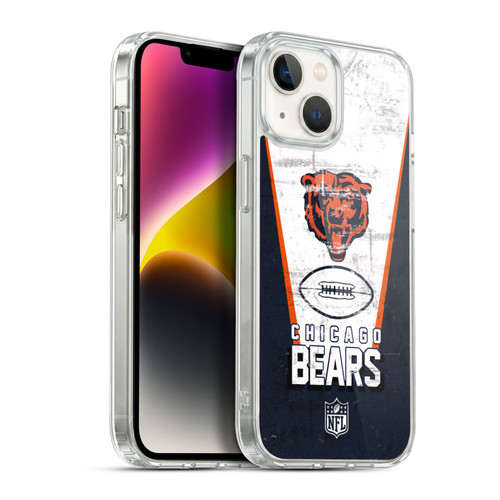 NFL Chicago Bears Logo Art Banner Soft Gel Case for Apple iPhone 14