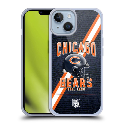 NFL Chicago Bears Logo Art Football Stripes Soft Gel Case for Apple iPhone 14