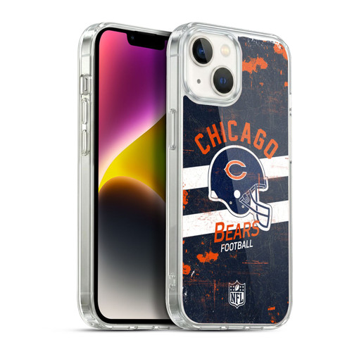 NFL Chicago Bears Logo Art Helmet Distressed Soft Gel Case for Apple iPhone 14