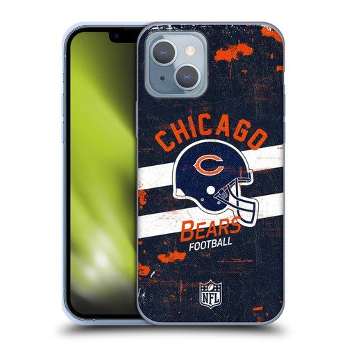 NFL Chicago Bears Logo Art Helmet Distressed Soft Gel Case for Apple iPhone 14