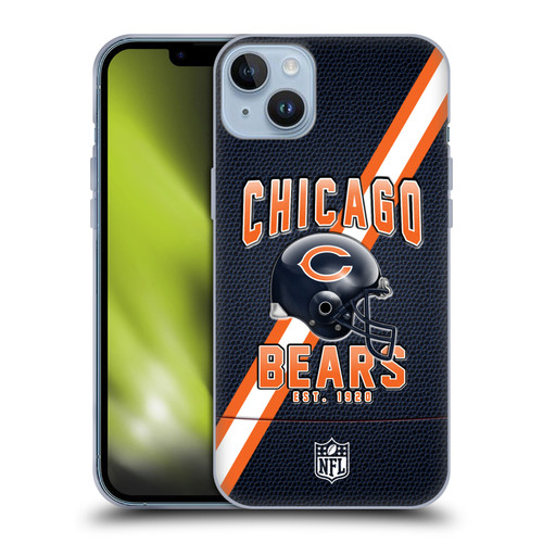 NFL Chicago Bears Logo Art Football Stripes Soft Gel Case for Apple iPhone 14 Plus