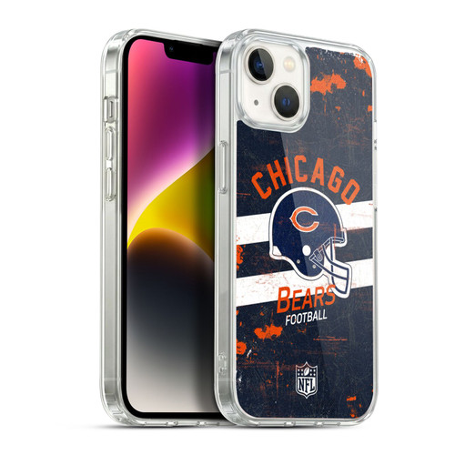 NFL Chicago Bears Logo Art Helmet Distressed Soft Gel Case for Apple iPhone 14 Plus & MagSafe